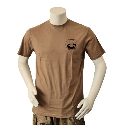 LANCER - T-shirt, MTS-Khaki m. HVK Aros, tryk på bryst