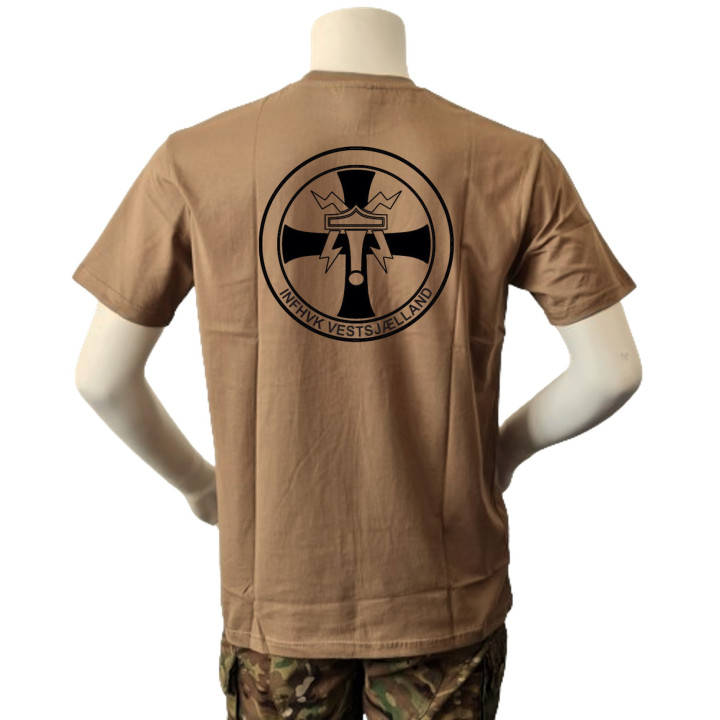 LANCER - T-shirt, MTS-Khaki med INFHVK Vestsjælland, tryk på bryst