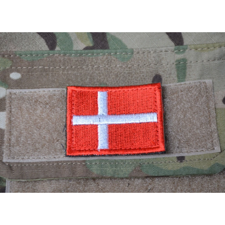 Dannebrog, lille med Velcro, Rød/hvid