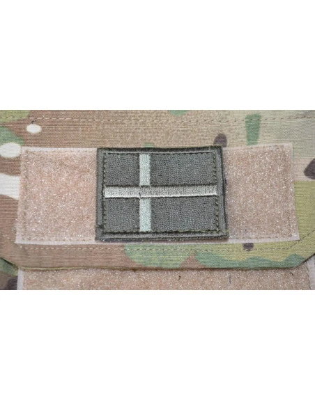 Dannebrog, lille med Velcro, Grøn/oliven