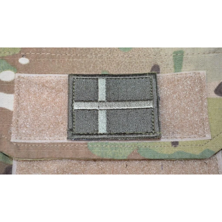 Dannebrog, small with Velcro, Green/olive