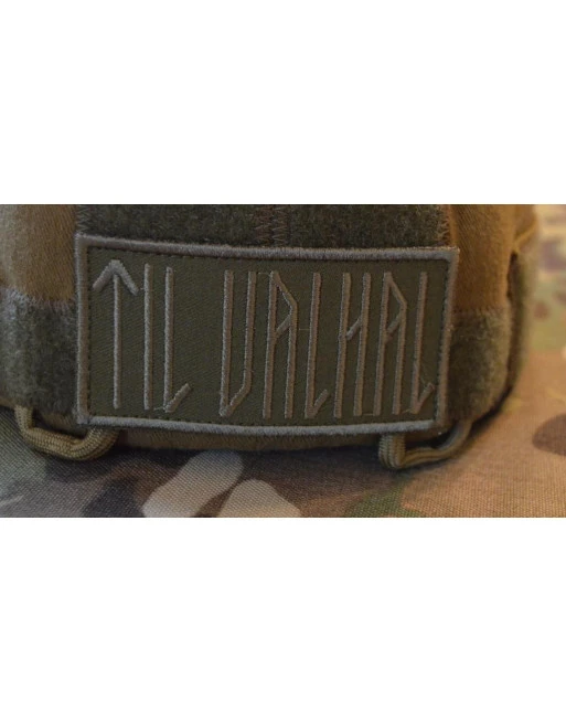 TIL VALHAL Patch, 8cm X 4cm, Grøn/oliven