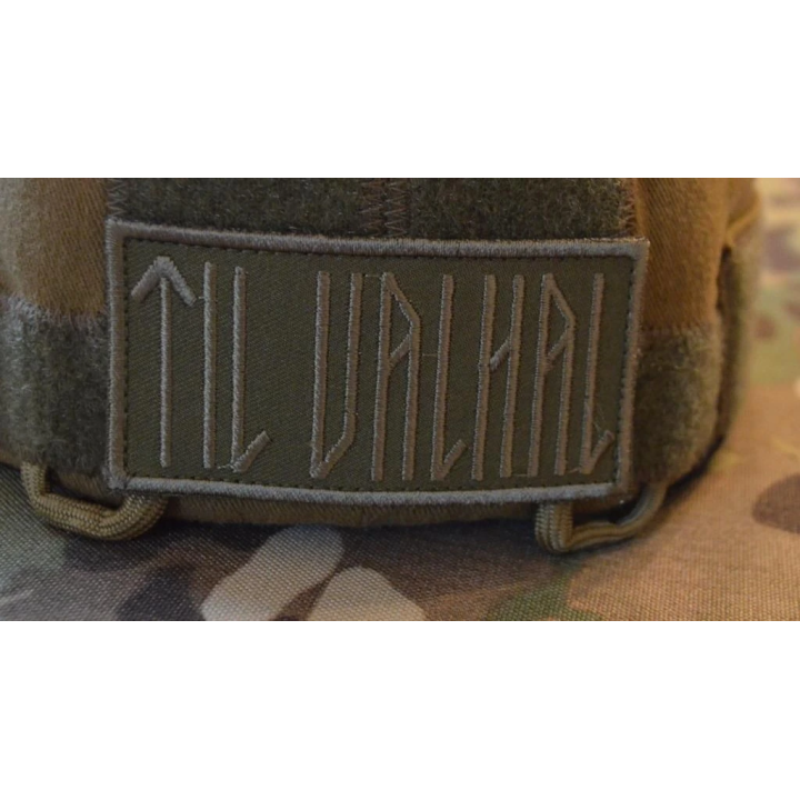 TIL VALHAL Patch, 8cm X 4cm, Grøn/oliven