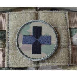 Red Cross, round - MultiCam on velcro