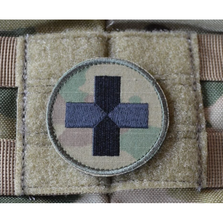 Røde kors mærke, rundt - MultiCam på velcro