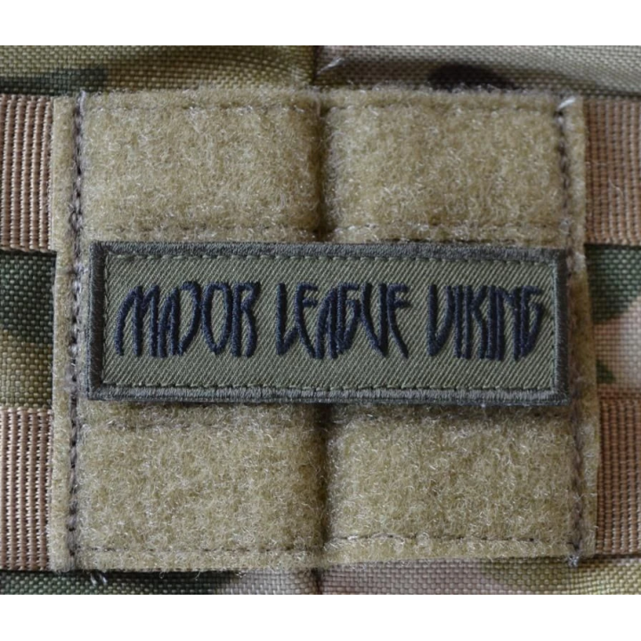 Major League Viking Patch, Black/Olive on Velcro