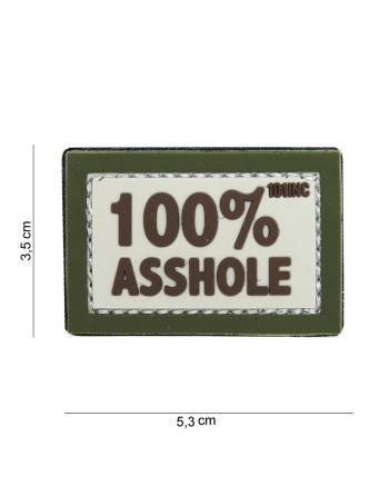 100% Asshole 3D PVC Patch, Sand/Green