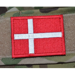 Dannebrog, stor med Velcro, Rød/hvid