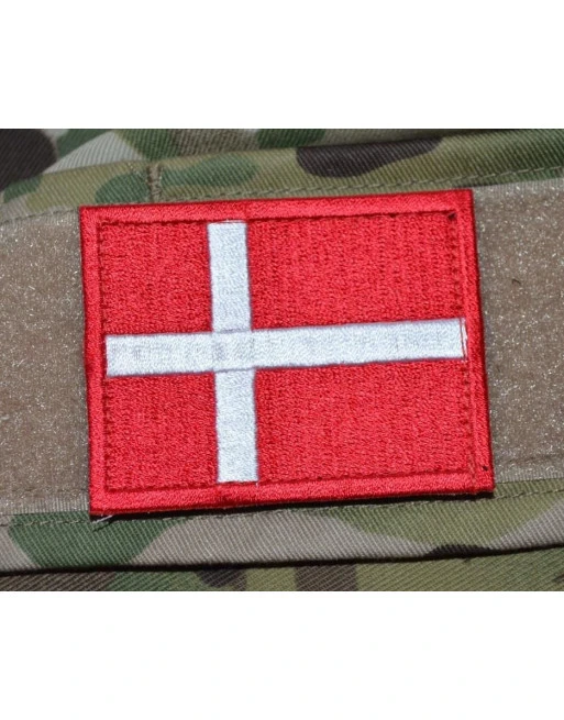 Dannebrog, big with velcro, Red/white