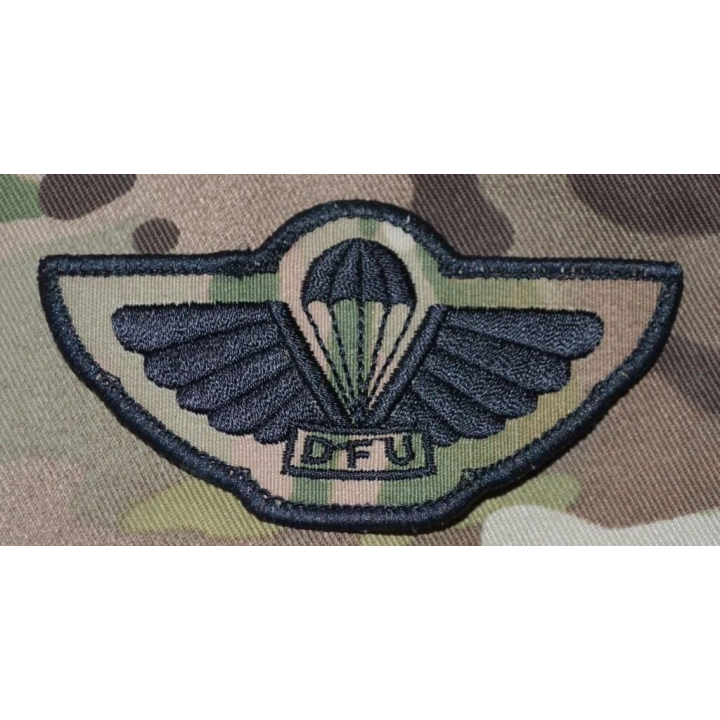 DFU Faldskærmsvinge, Sort/MultiCam, Iron On