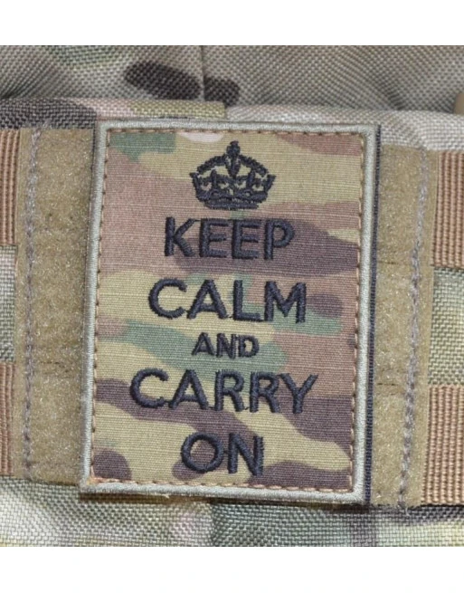 KEEP CALM and CARRY ON Patch - MultiCam med velcro
