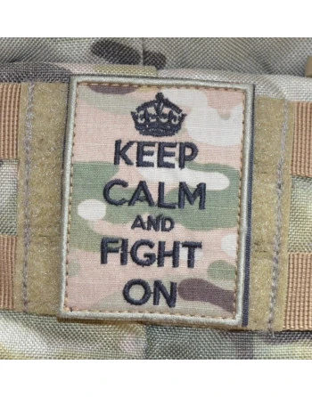 KEEP CALM and FIGHT ON Patch - MultiCam med velcro