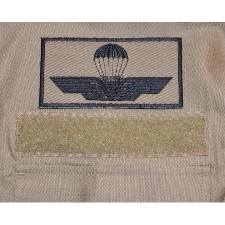 Italiensk Faldskærmsvinge - MTS-Khaki/sort, Iron-On