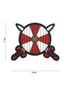 Viking Shield/Swords PVC Patch, Red/White