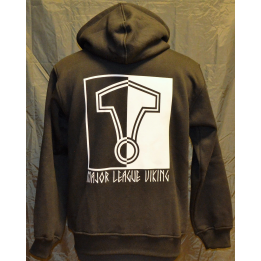 Major League Viking - Hoodie med Thors Hammer, Sort/Hvid