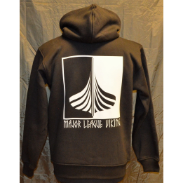 Major League Viking - Hoodie med Skib, Sort/Hvid