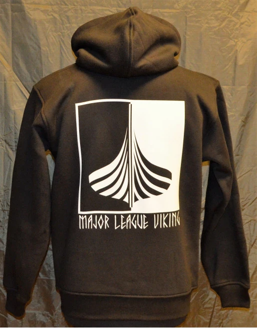 Major League Viking - Hoodie with Ship, Black/white