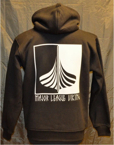 Major League Viking - Hoodie with Ship, Black/white