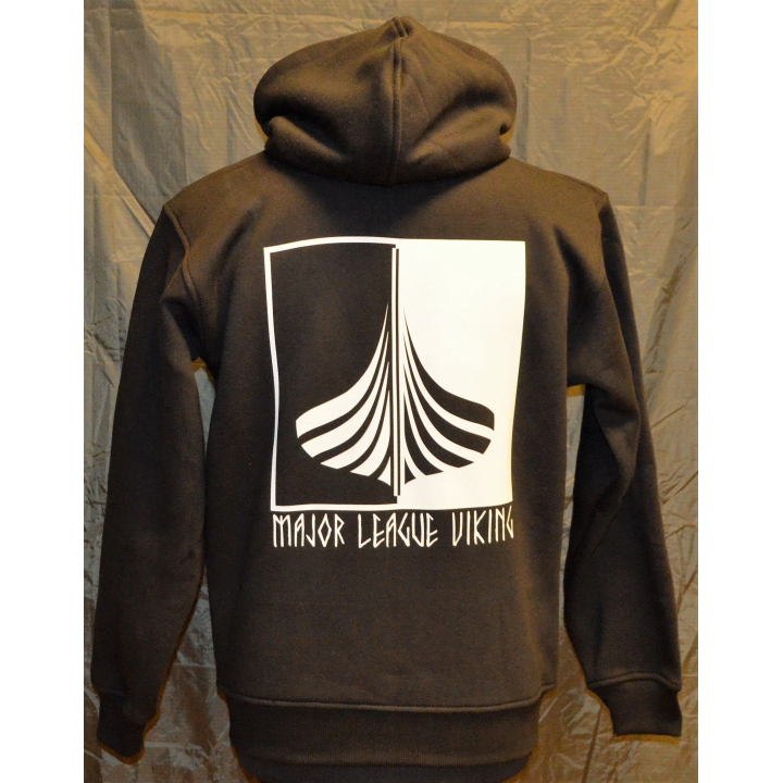 Major League Viking - Hoodie with Ship, Black/white