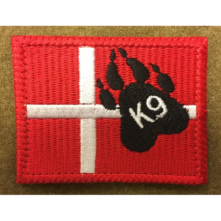 Dannebrog K9, big - On velcro