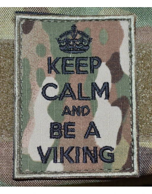 KEEP CALM and CARRY ON Patch - MultiCam med velcro