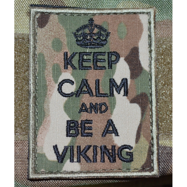 KEEP CALM and CARRY ON Patch - MultiCam med velcro