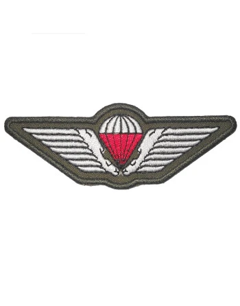 Faldskærmsvinge - Oliven/hvid/rød, Iron on