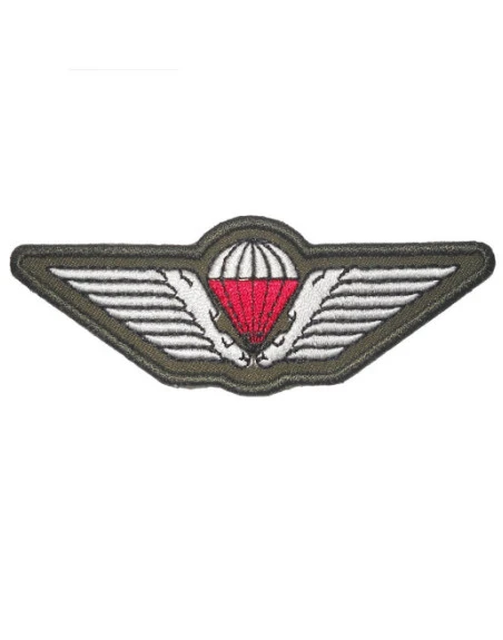 Faldskærmsvinge - Oliven/hvid/rød, Iron on