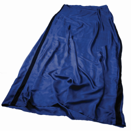 Silk Stretch Liner Long Navy Blue