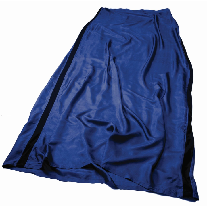 Silk Stretch Liner Long Navy Blue