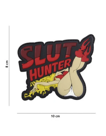 PATCH 3D PVC SLUT HUNTER RED
