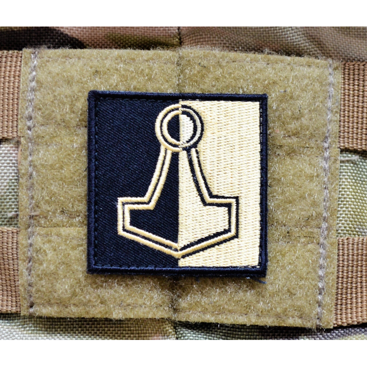 Thors Hammer - Sort/Khaki, 5x5cm
