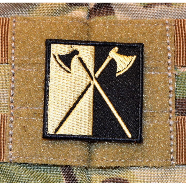 Danerøkser Patch - Sort/Khaki, 5x5cm