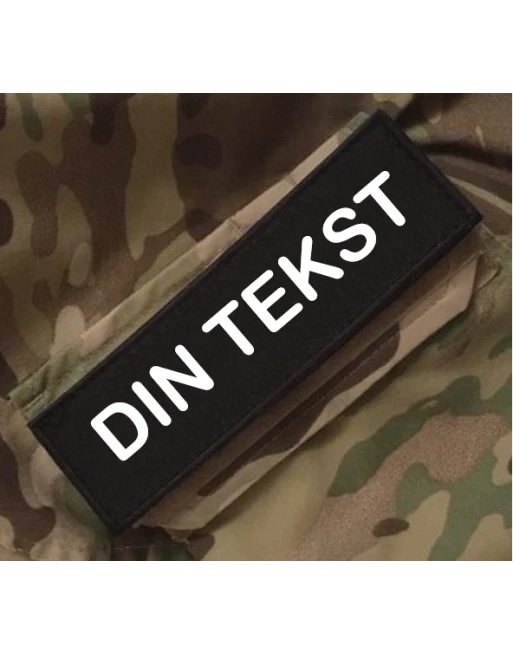 4 STK "DIN TEKST" Ærmemærke på Velcro