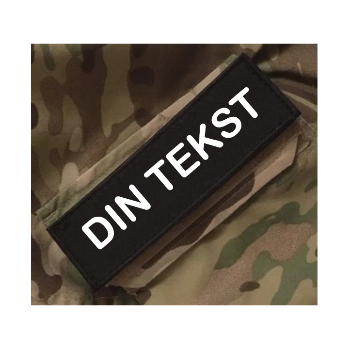 4 STK "DIN TEKST" Ærmemærke på Velcro