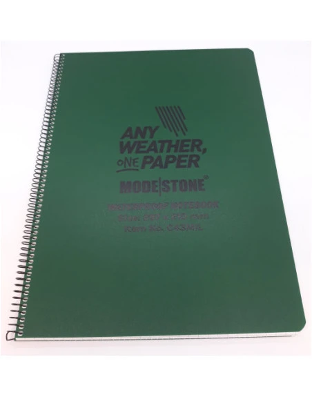 Modestone - Waterproof Tatktisk Notebook, A4, Green
